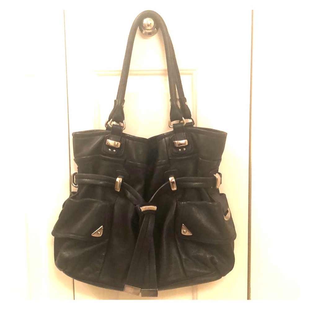 B. Makowsky Black Leather Satchel